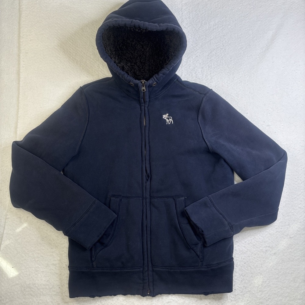 Abercrombie & Fitch Y2K Faux Fur Wolf Jaw Distressed Hooded Men's Jacket Size XL